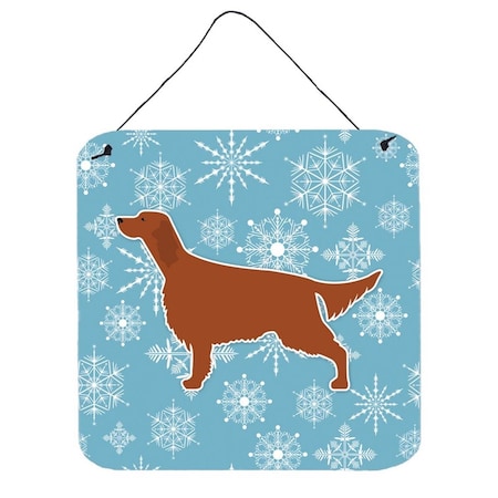 Carolines Treasures Winter Snowflake Irish Setter Wall or Door Hanging Prints BB3493DS66
